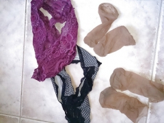 Girlfriend nylon feet sockks pantyhose panties
