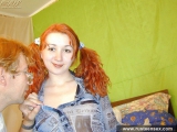 Russian teen redhead sucking cock and fucked