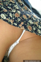 Russian teen blonde outdoor upskirt scene