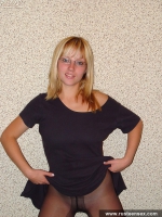 Russian teen blonde pantyhose and pussy play on the floor