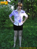 Forest outdoor pissing girl