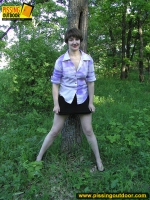 Forest outdoor pissing girl