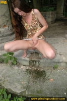 Pissing outdoor in old rotunda