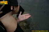 Teen brunette lesbians outdoor watersports pissing