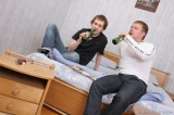 Two boys were drinking