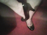 Black... studded... 4 inch heels