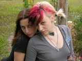 2 Amateur Punk Emo Teen Girls Spread Asses