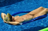 Pig in pool