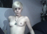 Punk teen nude selfshots - stripping at home with a nubile t