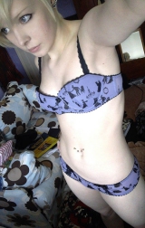 Punk teen nude selfshots - stripping at home with a nubile t