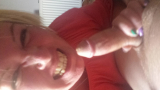 Blonde slut deapthroats cock