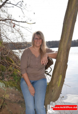 Blonde Mature with big boos outdoor