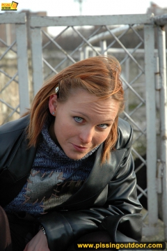 Pissing on the bridge over river - N