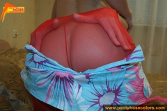 Lesbian sex in red and blue pantyhose - N