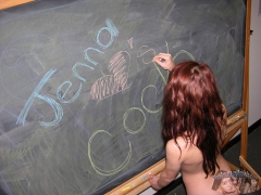 Redhead Schoolgirl Teen Nude In The Classroom - N