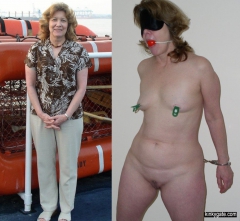 My mature slave wife tied in many ways - N