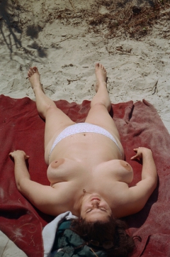 Slut wife nude public outdoors beach camping - N