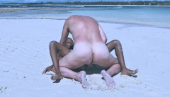 Fucking on the beach, interracial beach porn in Africa - N