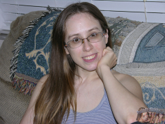 Amateur Glasses Wearing Girl Shows Off Her Hairy Bush - N