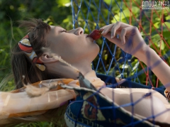 Nude teen in a hammock - N