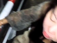 Chubby Asian MILF's Blowjob and Facial