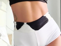 Cow shorts, streaptease and dancing sexy for you Susy Gala