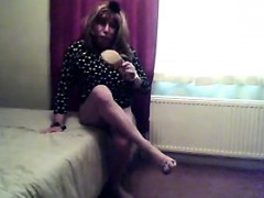 Mature crossdresser appearing solo