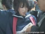 Asian Schoolgirl Fingered in Public!