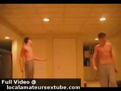 Twins dance and wank