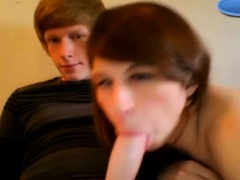 Teen girl blowing young dick