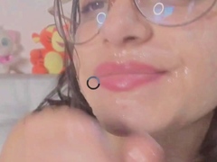 babe's saliva is all over her dildo