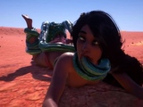 Foxy 3D Superwoman bounces up and down on a cock