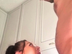 Brunette hardcore blowjob