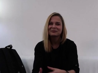 Beautiful amateur blonde banged on casting