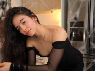 Cute curly brunette solo webcam masturbation