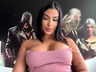 Busty brunette solo masturbation