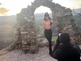 Blonde babe Kagney Karter horny solo masturbation outdoors