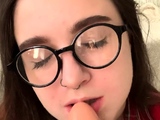 Lovely Amateur teen brunette masturbating outdoor