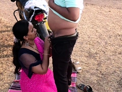 Indian Wife Outdoor Blowjob Licking Fingered and Fucked