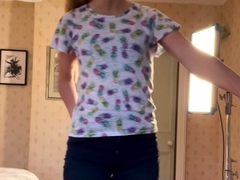 Amateur striptease and Solo masturbation