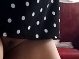 Asian shaved pussy No Panties dancing