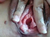 Creamy Amateur Brunette Pussy Close-Up on Webcam