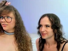 Beautiful amateur brunette lesbians at play