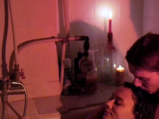 Small tit brunette banged on the floor