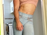 Amateur striptease and Solo masturbation