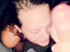 Midnight Blowjob by a Blonde Amateur with a Big Cock