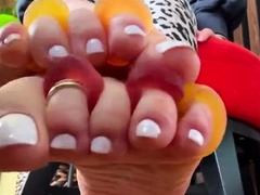 Close up foot fetish on cam