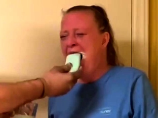 Naughty mouth washed out with soap